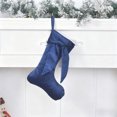 thumbnail image 4 of Iumwxz White Velvet Christmas Stocking with Snowflake and Star Patterns 40x19cm Holiday Tree Ornament Sock with Rope Hanger for Festive Home Decor Includes 1 Stocking, 4 of 6