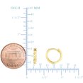 thumbnail image 2 of 14K Yellow Gold Diamond Cut Round Huggie Hoop Earrings, 12mm, 2 of 2