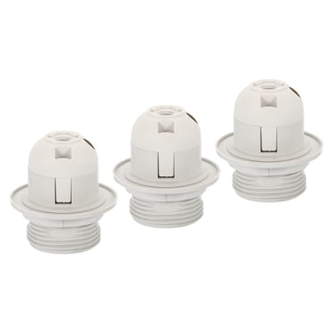 Unique Bargains E26/E27 Screw Thread 24mm Light Socket Retro LED Bulb Lamp Holder White 3 Pack