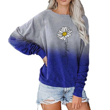 Womens Pullover Sweatshirt Womens Casual Tie-Dye Sweatshirt Loose Soft Long Sleeve Pullover Tops