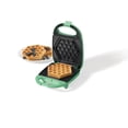 thumbnail image 2 of Ricardo Mini Waffle Maker, Non-Stick Plates, Quick Honeycomb Waffles, Compact Vertical Storage, Easy to Clean, 520W, Green, 2 of 5