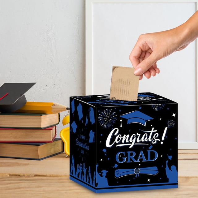 Wzzjkit Graduation Card Box, Congrats Grad Boxes Class Graduation Gift, Cards Box for Graduation Decorations Favors Party Supplies Props