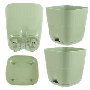 3pcs Planter d'auto-arrosage Pot à fleurs intérieur Pas de planter de sol Chambre à coucher Planter intérieur Pot à plantes Pot