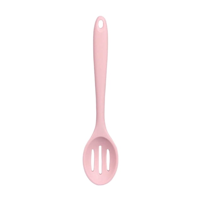 Silicone Kitchen Ladle Spoon with Strainer - Long Handle Soup Skimmer with Hook - Heat Resistant Nonstick Cooking Utensil for Ramen Noodles Rice Pasta - Dishwasher Safe Slotted Serving Spoon