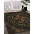 thumbnail image 3 of Ahgly Company Tapis d'Intérieur Ronds Transitionnels Brun Foncé Lavables à la Machine, 5 Pieds Rond, 3 of 7