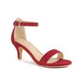 thumbnail image 1 of BLISSFUL STEP Sandales à Petits Talons pour Femmes à Brides, Bout Ouvert, Cheville, Rouges 9, 1 of 7