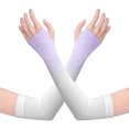 thumbnail image 1 of Dalazy Protection Rafraîchissante pour Manches de Bras, Dégradé de Protection Solaire pour Hommes et Femmes, Cyclisme, Volleyball, Blanc Violet, 1Ensemble, 1 of 6