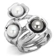 thumbnail image 1 of Alamode TK1449-7 Bague en Acier Inoxydable Poli pour Femmes avec Synthétique Multicolore - Taille 7, 1 of 1