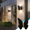 thumbnail image 4 of Rideau de Douche en Polyester Danhjin Solar Appliques Murales Extérieures Forme de Papillons Éclairage de Sentiers Modernes Résistant à l'Eau Déco d'Arden pour Escaliers Patio Cour Effet de Lavage Mural LED Chaud Déco Maison, 4 of 6