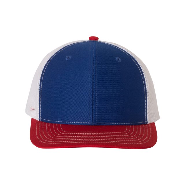 Adjustable Snapback Trucker Cap, Adjustable, RoyalWhiteRed