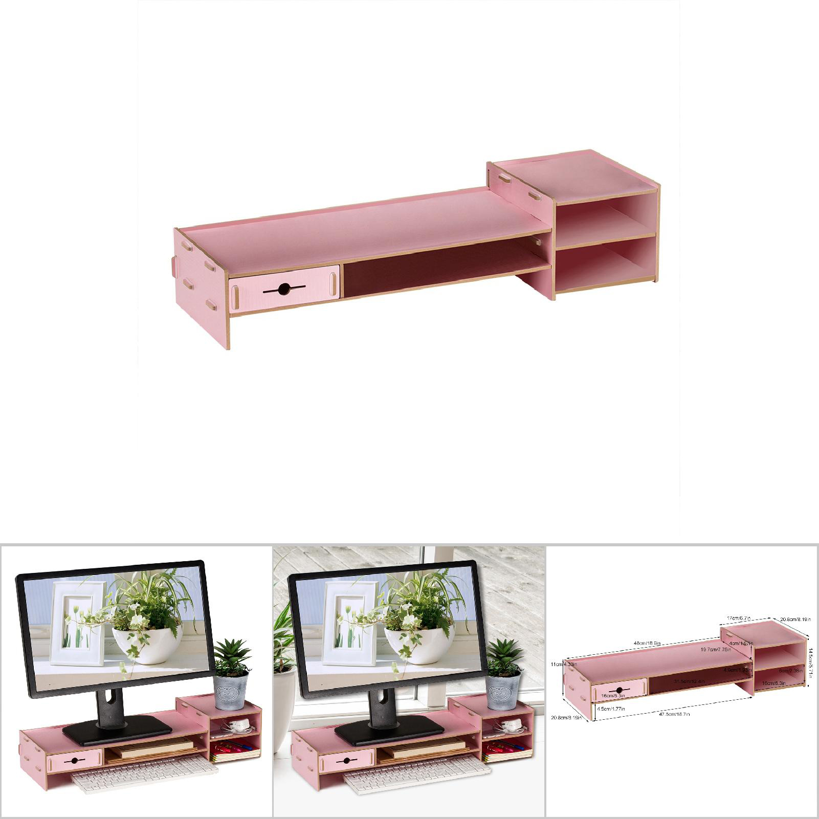 Desk Organizer, Laptop Stand, Wood Large Capacity Thickened Board for Office Family Study Table