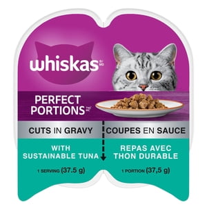 Whiskas Perfect Portions Tuna Entrée coupes dans la nourriture de chat humide gravé