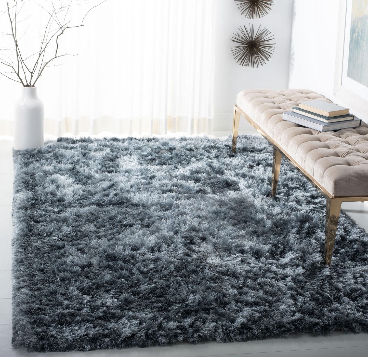 Safavieh Ocean Trellis Solid Plush Shag Area Rug