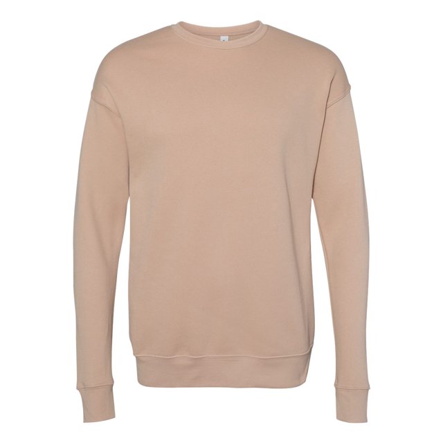Bella Canvas Men`s Drop Shoulder Fleece, 2XL, Heather Sand Dune