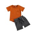 thumbnail image 2 of Kmbangi Little Boys Outfit Short Sleeve Top Printing/Solid Color Shorts, 2 of 9