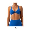 thumbnail image 2 of 1 Set Chinlon Nylon Sports Underwear Set Solid Solid Color Replacement Breathable Wire Free Running Jogging Bodybuilding Vest Bra Blue XL, 2 of 5