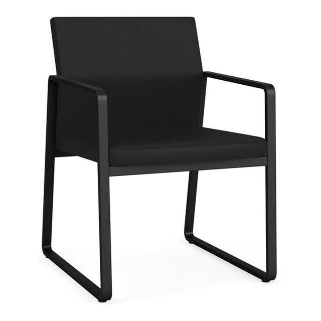 Fauteuil d'Appoint pour Réception et Salle d'Attente en Soins de Santé / Acier Noir / Noir