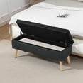 thumbnail image 2 of HOMCOM Banc Ottoman Rembourré avec Rangement avec Pattes en Bois, Noir, 2 of 10