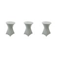 thumbnail image 4 of ZheElen Nappe Ronde Extensible Raccord de Soin Facile pour Mariage Hôtel Polyester Couverture de Table de Mariage Easy Wash silver 3Set, 4 of 6