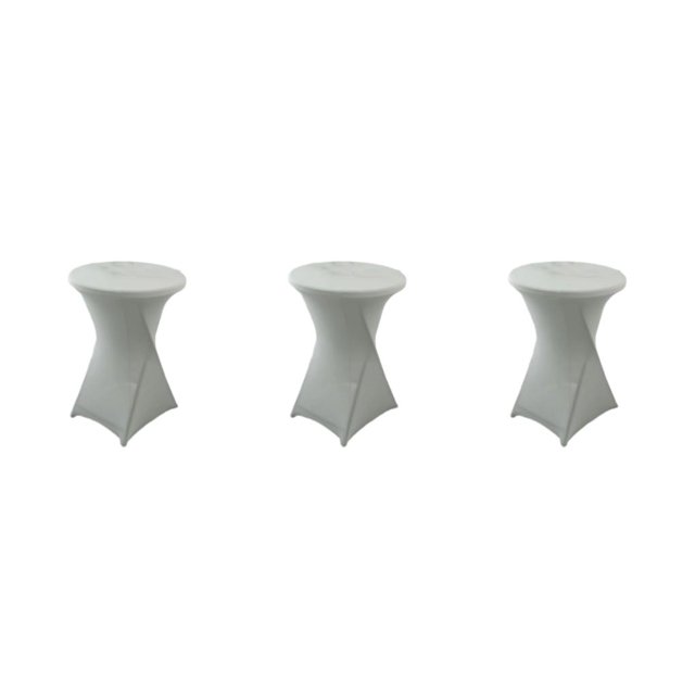 Maytalsory Environmentally Friendly Stretch High Table Cover Easy Care And Stain-resistant silver 3Set