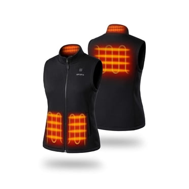 ORORO Heated Fleece Vest for Women with Battery, 4-Zone Heating Fleece Base Layer for Winter (Black, S)