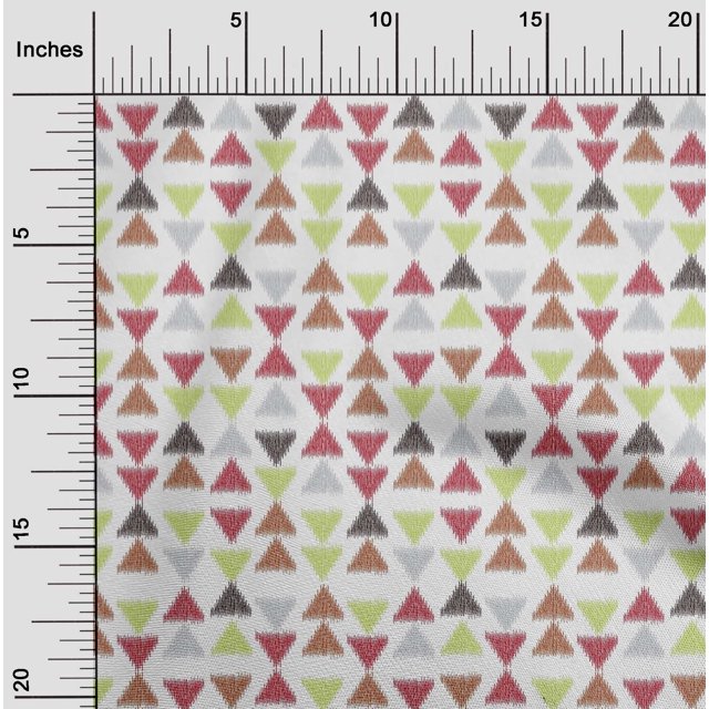 oneOone Coton Popeline Tissu Triangle Ikat Impression Tissu à Coudre BTY 42 Pouces de Large