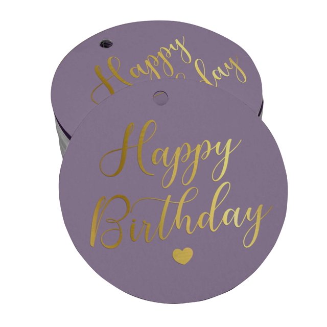 Inkdotpot Gold Foil Paper Hang Tag Happy Birthday Favor Tag 50 Piece