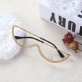 thumbnail image 2 of tamizeot Monture Métallique Intégrée Monture de Lunettes avec Strass Bijoux Cristal Scintillant Strass en Forme de W Or, 2 of 6