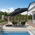 thumbnail image 2 of PURPLE LEAF Parasol Carré de 10 Pi pour Terrasse Extérieure, Parasol Déporté, Noir, 2 of 13