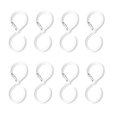 thumbnail image 1 of Shengyu 8 Pcs S-shaped Hook with Buckle Bathroom Clothes Cooking Tool Hanger White 1Set, 1 of 6