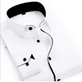 thumbnail image 1 of Fashion Men‘s Formal Long Sleeve Shirt Solid Color Button Up Business Work Dress Top, 1 of 6