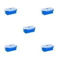 thumbnail image 3 of Ruiboury Silica Gel Compact And Convenient For Easy Storage Making Lightweight Sealed Preservation Box Microwave Lunch Box deep blue 1200ml 5Set, 3 of 6