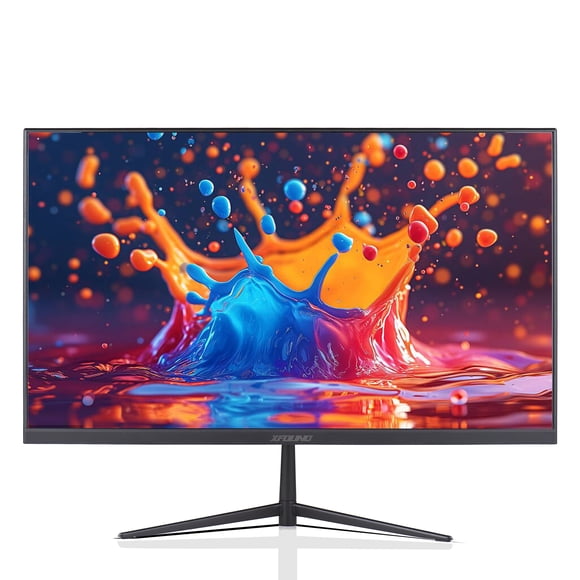 Riwcyla Desktop 24in High Clear 16:9 IPS Panel 250cd/m2 Ultra Thin LED Compatible with Eye Care Desktop with 1920x1080 Resolution 75HZ 1ms Response Time VGA and Interface