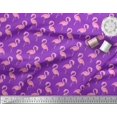 thumbnail image 2 of Soimoi Purple polyester Crepe Fabric Flamingo Bird Print Sewing Fabric Yard 52 Inch Wide, 2 of 3