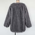 thumbnail image 4 of Hvobtty Veste en Molleton Décontractée à Manches Longues pour Femmes, Manteau Chaud en Fausse Fourrure pour Femmes Dames, Manteau d'Hiver Uni à Col Rond, 4 of 4