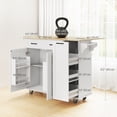 thumbnail image 3 of HOMCOM Mobile Kitchen Island with Charging Station, Drop Leaf Kitchen Cart, 3 of 10