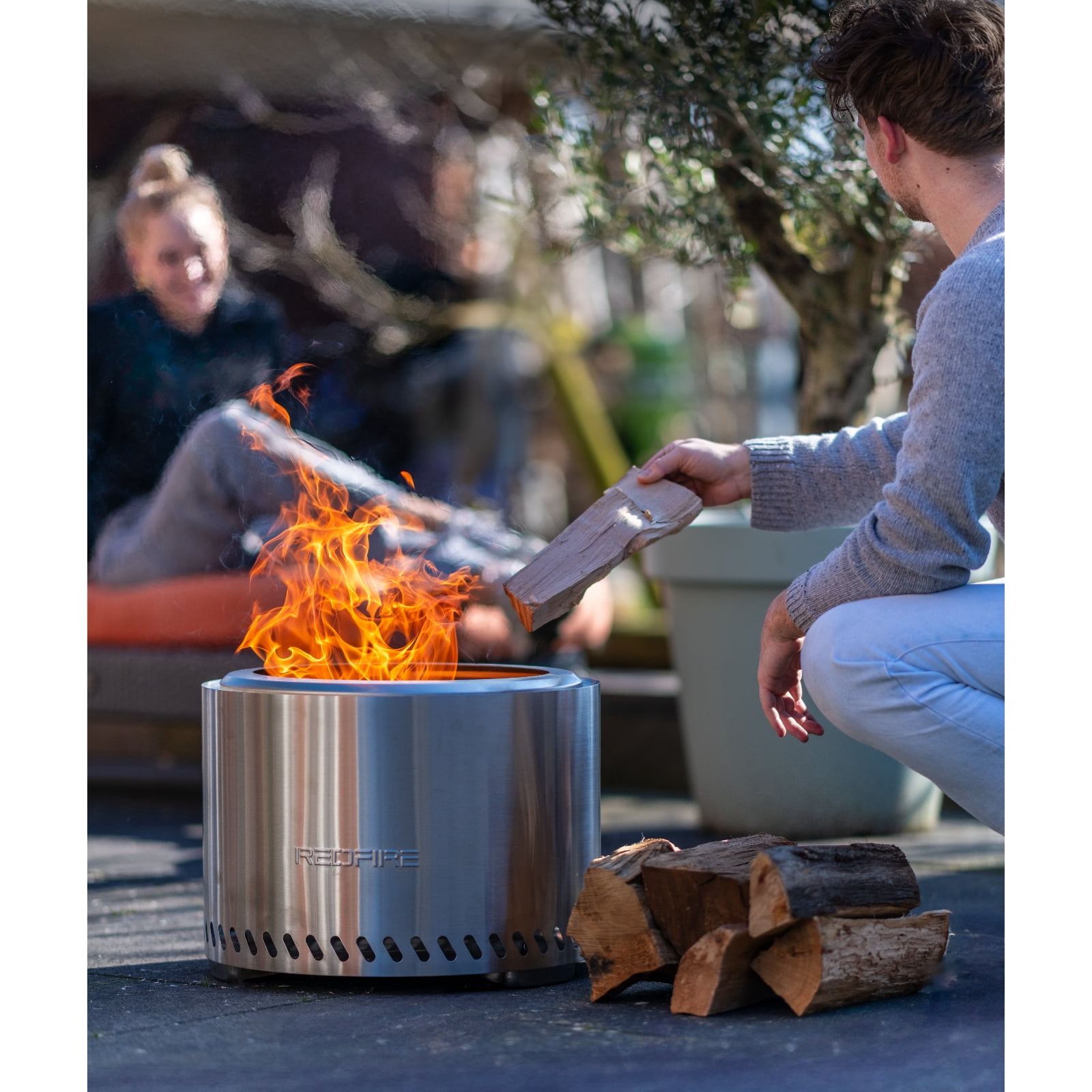 RedFire Volcano Pellet Fire Pit Extra Large Stainless Steel