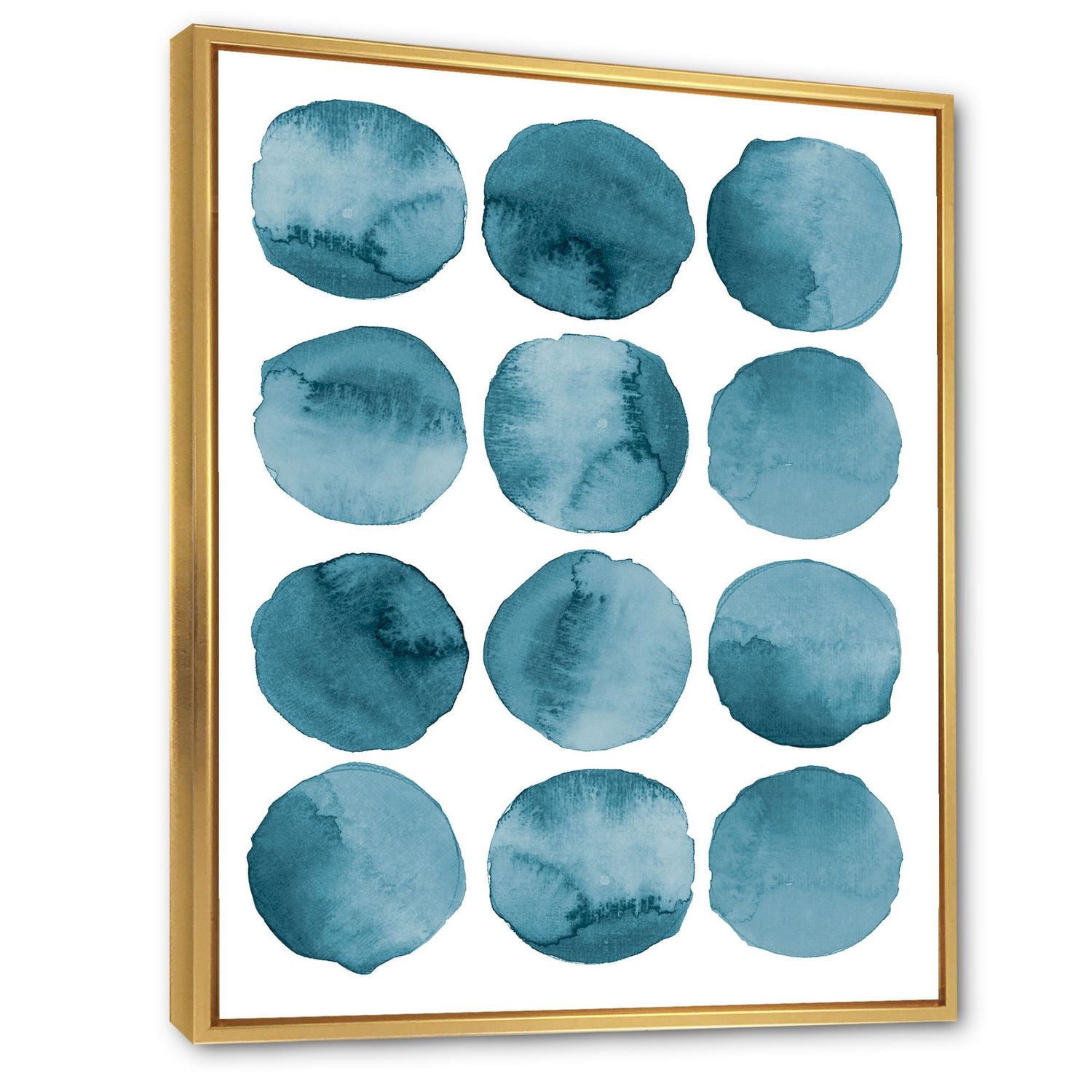 Designart cercles aigue-marine éléments géométriques bleus ART MURAL À CADRE FLOTTÉ