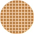 thumbnail image 1 of Ahgly Tapis Rond Lavable en Machine Intérieur Transitionnel Orange Néon, 7 Pieds Rond, 1 of 7
