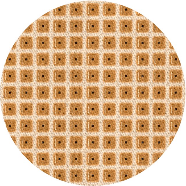 Ahgly Tapis Rond Lavable en Machine Intérieur Transitionnel Orange Néon, 7 Pieds Rond