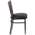 thumbnail image 3 of HERCULES Series Clear Coated Ladder Back Metal Restaurant Chair - Black Vinyl Seat, 3 of 9