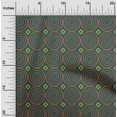 thumbnail image 1 of oneOone Silk Tabby Fabric Diamond & Circle Block Print Fabric By The Yard 42 Inch Wide, 1 of 4
