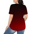 thumbnail image 4 of Plebaso Hauts pour Femmes Été Manches Courtes Col Rond Tunique Chic Ample Mode Blouses à Dégradé de Couleurs, 4 of 7