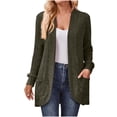 thumbnail image 1 of Yuyuzo Womens Cardigan Long Sleeve Open Front Ribbed Knit Tops Fall Casual Outwear Solid Color with Pockets, 1 of 6