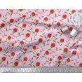 thumbnail image 3 of Soimoi Poly Georgette Fabric Leaves & Strawberry Fruits Printed Fabric 1 Yard 42 Inch Wide, 3 of 3
