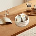 thumbnail image 1 of Feltree Round Woven Storage Baskets, Soft Cotton Rope Woven Blanket Baskets Storage Basket Portable Basket Organizer Decorative Baskets for Storage Living Room, 1 of 7