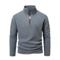 thumbnail image 1 of Ediodpoh Chandail à Col Roulé pour Homme, Chaud, Automne et Hiver, Double, avec Fermeture Éclair Colorée, Manteau, Chandails pour Homme, Gris, TG, 1 of 3
