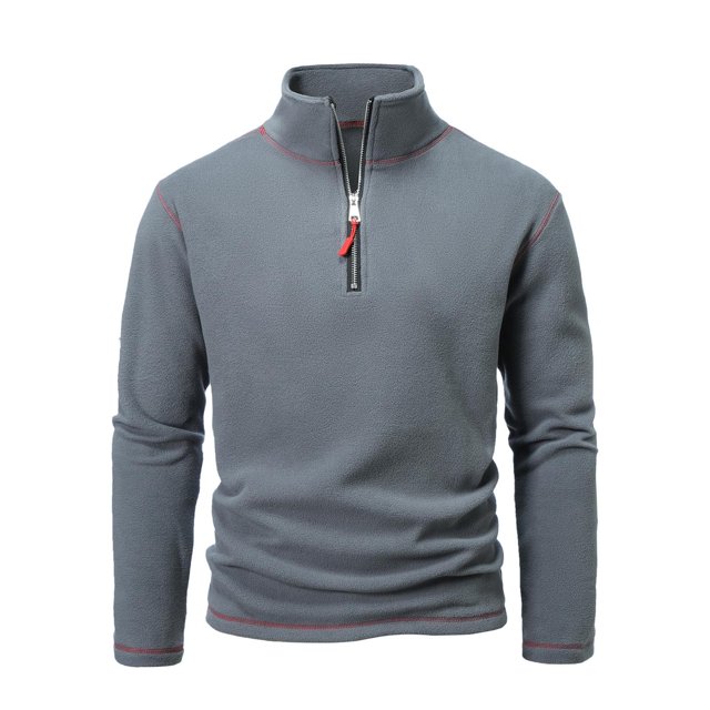 Ediodpoh Chandail à Col Roulé pour Homme, Chaud, Automne et Hiver, Double, avec Fermeture Éclair Colorée, Manteau, Chandails pour Homme, Gris, TG