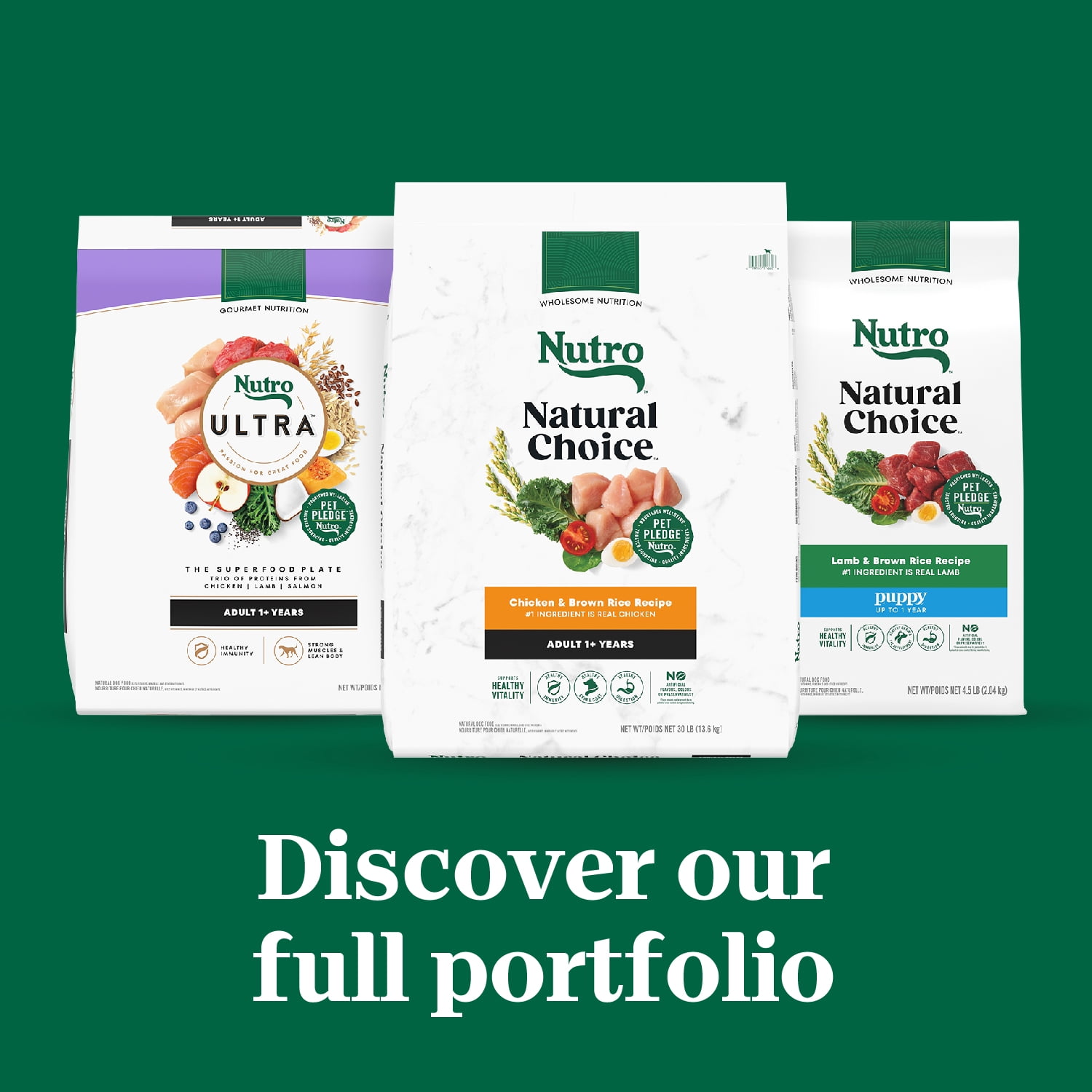 Nutro Natural Choice Petites Bouchées Recette à l'Agneau et au Riz Brun Nourriture Sèche pour Chiens Adultes 10kg
