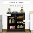 thumbnail image 4 of HOMCOM Buffet de Cuisine avec Portes en Verre Armoire Buffet Armoire d'Accent, 4 of 10